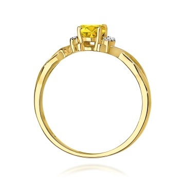 Inel Aur 14K cu Diamante Galbene de Laborator 0.55 ct - Img 3