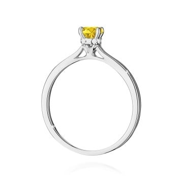 Inel Aur 14K cu Diamante Galbene de Laborator 0.56 ct - Img 11