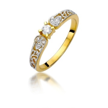 Inel Aur 14K cu Diamante Naturale 0.13 ct - Img 1