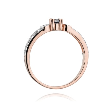 Inel Aur 14K cu Diamante Naturale Albe si Negre 0.15 ct - Img 7
