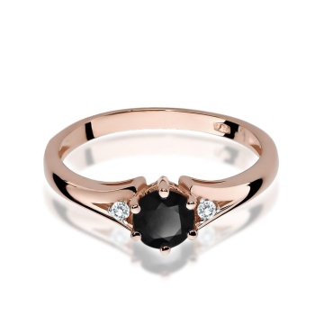 Inel Aur 14K cu Diamante Naturale Albe si Negre 0.53 ct - Img 6