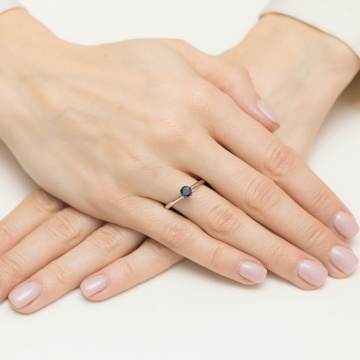 Inel Aur 14K cu Diamante Naturale Albe si Negre 0.54 ct - Img 11
