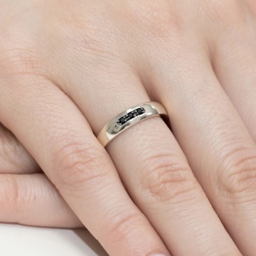 Inel Aur 14K cu Diamante Naturale Negre 0.04 ct - Img 8