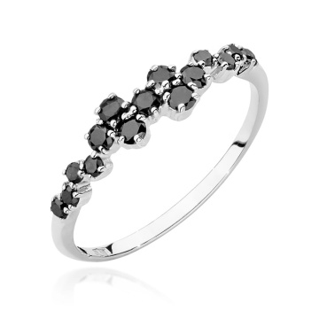 Inel Aur 14K cu Diamante Naturale Negre 0.33 ct - Img 4