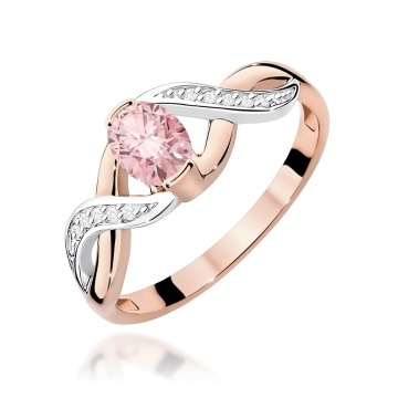 Inel Aur 14K cu Diamante Roz de Laborator 0.55 ct - Img 5