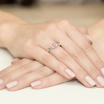 Inel Aur 14K cu Diamante Roz de Laborator 0.55 ct - Img 12
