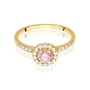Inel Aur 14K cu Diamante Roz de Laborator 0.74 ct - Img 2