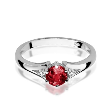 Inel Aur 14K cu Granat 0.60 ct si Diamante Naturale 0.03 ct - Img 10