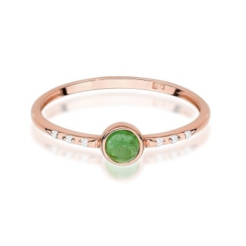 Inel Aur 14K cu Green Tourmaline 0.30 ct si Diamante Naturale 0.03 ct - Img 6