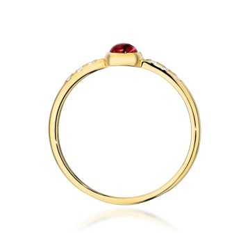Inel Aur 14K cu Pink Tourmaline 0.30 ct si Diamante Naturale 0.03 ct - Img 2