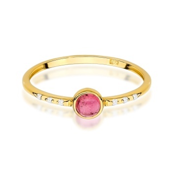 Inel Aur 14K cu Pink Tourmaline 0.30 ct si Diamante Naturale 0.03 ct - Img 12