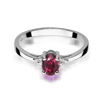 Inel Aur 14K cu Rhodolite 0.50 ct si Diamante Naturale 0.05 ct - Img 10