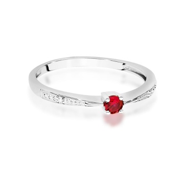 Inel Aur 14K cu Rubin 0.15 ct si Diamante Naturale 0.01 ct - Img 10