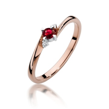Inel Aur 14K cu Rubin 0.15 ct si Diamante Naturale 0.02 ct - Img 9
