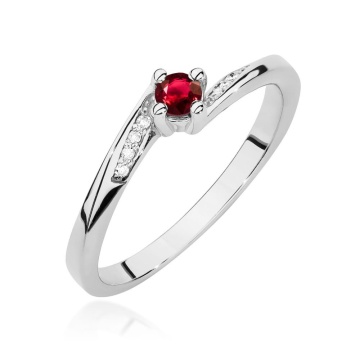 Inel Aur 14K cu Rubin 0.15 ct si Diamante Naturale 0.04 ct - Img 8