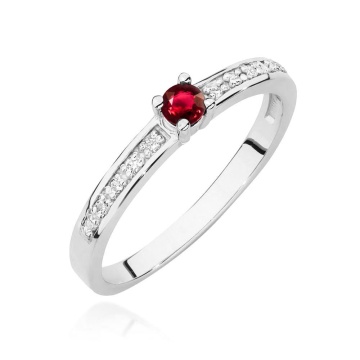 Inel Aur 14K cu Rubin 0.15 ct si Diamante Naturale 0.05 ct - Img 5