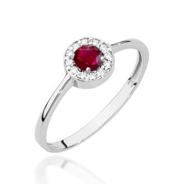 Inel Aur 14K cu Rubin 0.30 ct si Diamante Naturale 0.10 ct - Img 9