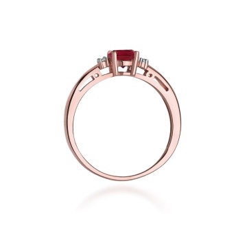 Inel Aur 14K cu Rubin 0.60 ct si Diamante Naturale 0.03 ct - Img 10