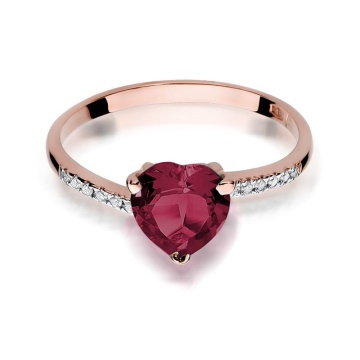 Inel Aur 14K cu Rubin 1.70 ct si Diamante Naturale 0.06 ct - Img 9
