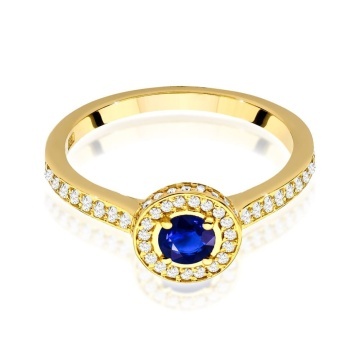 Inel Aur 14K cu Safir 0.30 ct si Diamante Naturale 0.34 ct - Img 2