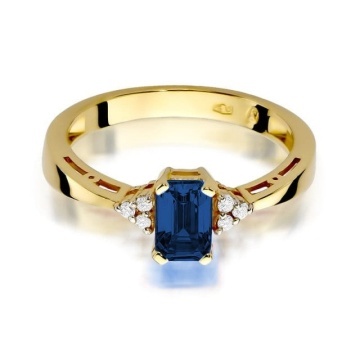 Inel Aur 14K cu Safir 0.60 ct si Diamante Naturale 0.03 ct - Img 2