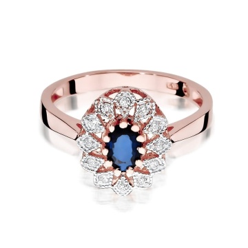 Inel Aur 14K cu Safir 0.70 ct si Diamante Naturale 0.10 ct - Img 9