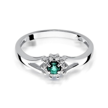 Inel Aur 14K cu Smarald 0.15 ct si Diamante Naturale 0.09 ct - Img 4