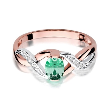 Inel Aur 14K cu Smarald 0.40 ct si Diamante Naturale 0.05 ct - Img 9