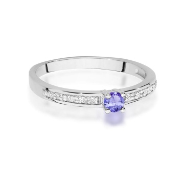Inel Aur 14K cu Tanzanit 0.15 ct si Diamante Naturale 0.05 ct - Img 6