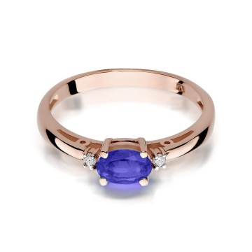 Inel Aur 14K cu Tanzanit 0.40 ct si Diamante Naturale 0.03 ct - Img 9