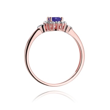 Inel Aur 14K cu Tanzanit 0.40 ct si Diamante Naturale 0.10 ct - Img 9