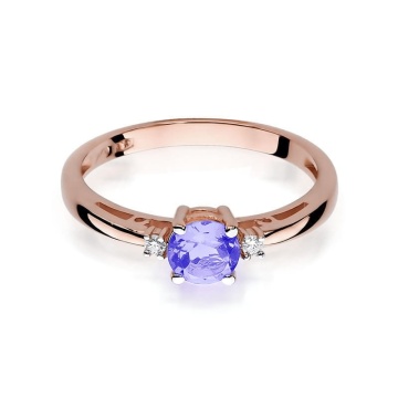 Inel Aur 14K cu Tanzanit 0.50 ct si Diamante Naturale 0.03 ct - Img 9