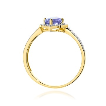 Inel Aur 14K cu Tanzanit 0.50 ct si Diamante Naturale 0.13 ct - Img 3