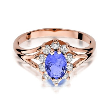 Inel Aur 14K cu Tanzanit 0.70 ct si Diamante Naturale 0.30 ct - Img 9