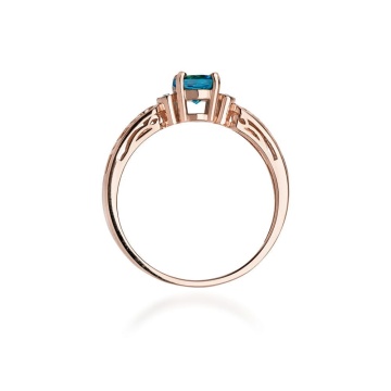 Inel Aur 14K cu Topaz London Blue 0.50 ct si Diamante Naturale 0.02 ct - Img 7