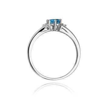 Inel Aur 14K cu Topaz London Blue 0.50 ct si Diamante Naturale 0.03 ct - Img 6