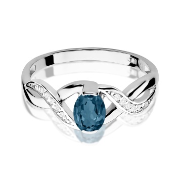 Inel Aur 14K cu Topaz London Blue 0.50 ct si Diamante Naturale 0.05 ct - Img 10
