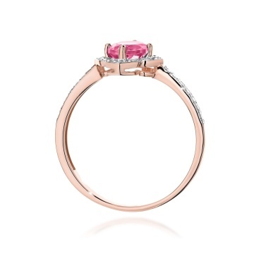Inel Aur 14K cu Topaz Roz 0.60 ct si Diamante Naturale 0.13 ct - Img 11