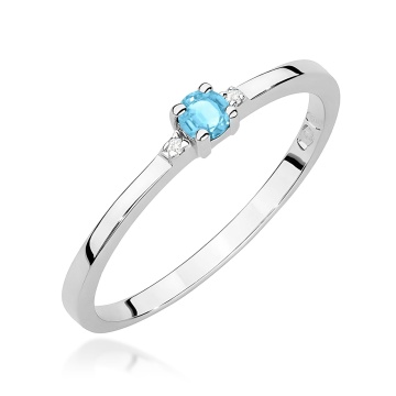 Inel Aur 14K cu Topaz Swiss 0.15 ct si Diamante Naturale 0.01 ct - Img 9
