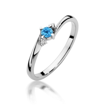 Inel Aur 14K cu Topaz Swiss 0.15 ct si Diamante Naturale 0.02 ct - Img 9
