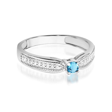 Inel Aur 14K cu Topaz Swiss 0.15 ct si Diamante Naturale 0.09 ct - Img 10