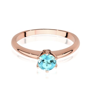 Inel Aur 14K cu Topaz Swiss 0.50 ct si Diamante Naturale 0.04 ct - Img 9