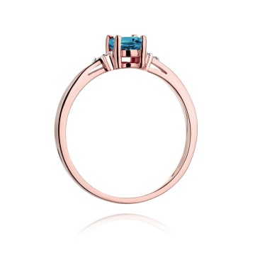 Inel Aur 14K cu Topaz Swiss 0.50 ct si Diamante Naturale 0.05 ct - Img 10