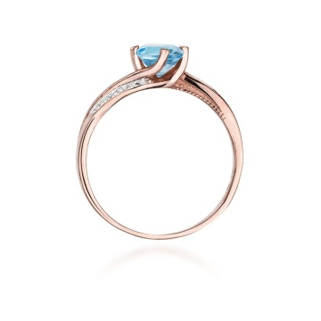Inel Aur 14K cu Topaz Swiss 0.50 ct si Diamante Naturale 0.05 ct - Img 10
