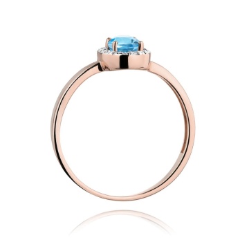 Inel Aur 14K cu Topaz Swiss 0.50 ct si Diamante Naturale 0.08 ct - Img 7