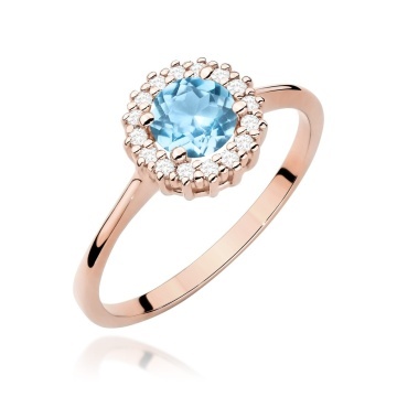 Inel Aur 14K cu Topaz Swiss 0.50 ct si Diamante Naturale 0.14 ct - Img 8