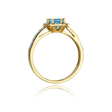 Inel Aur 14K cu Topaz Swiss 0.50 ct si Diamante Naturale 0.20 ct - Img 3