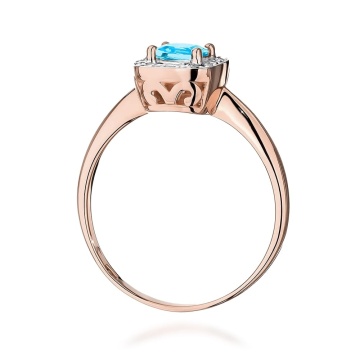 Inel Aur 14K cu Topaz Swiss 0.70 ct si Diamante Naturale 0.10 ct - Img 7