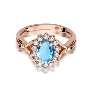 Inel Aur 14K cu Topaz Swiss 0.90 ct si Diamante Naturale 0.12 ct - Img 10
