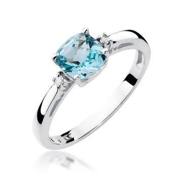 Inel Aur 14K cu Topaz Swiss 1.10 ct si Diamante Naturale 0.03 ct - Img 5